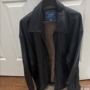 Black Leather Jacket by Today's Man